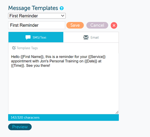 appointment reminder templates