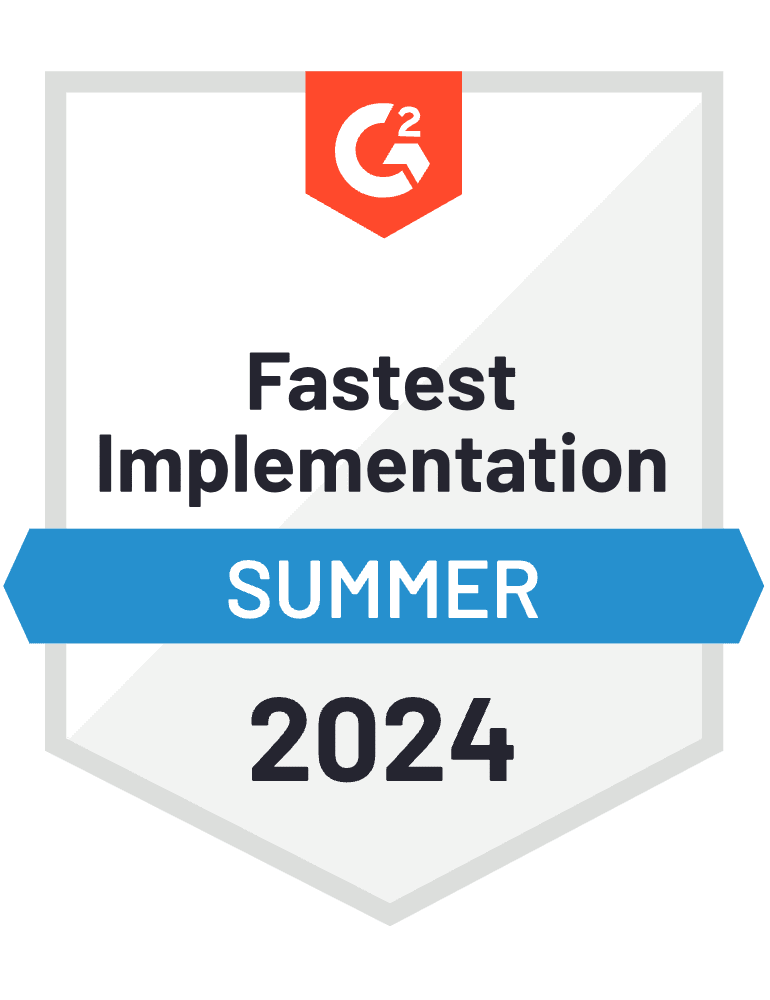 G2 Fastest Implementation for Appointment Reminder Software - Summer 2024